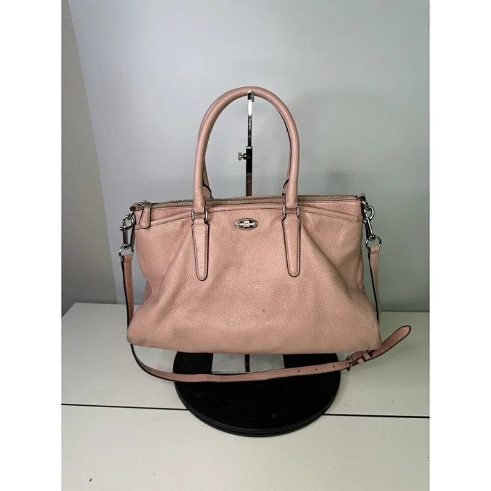 Coach Morgan Satchel Pink Pebbled Leather Shoulder Bag